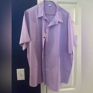 Men's Purple Short Sleeve Button Down